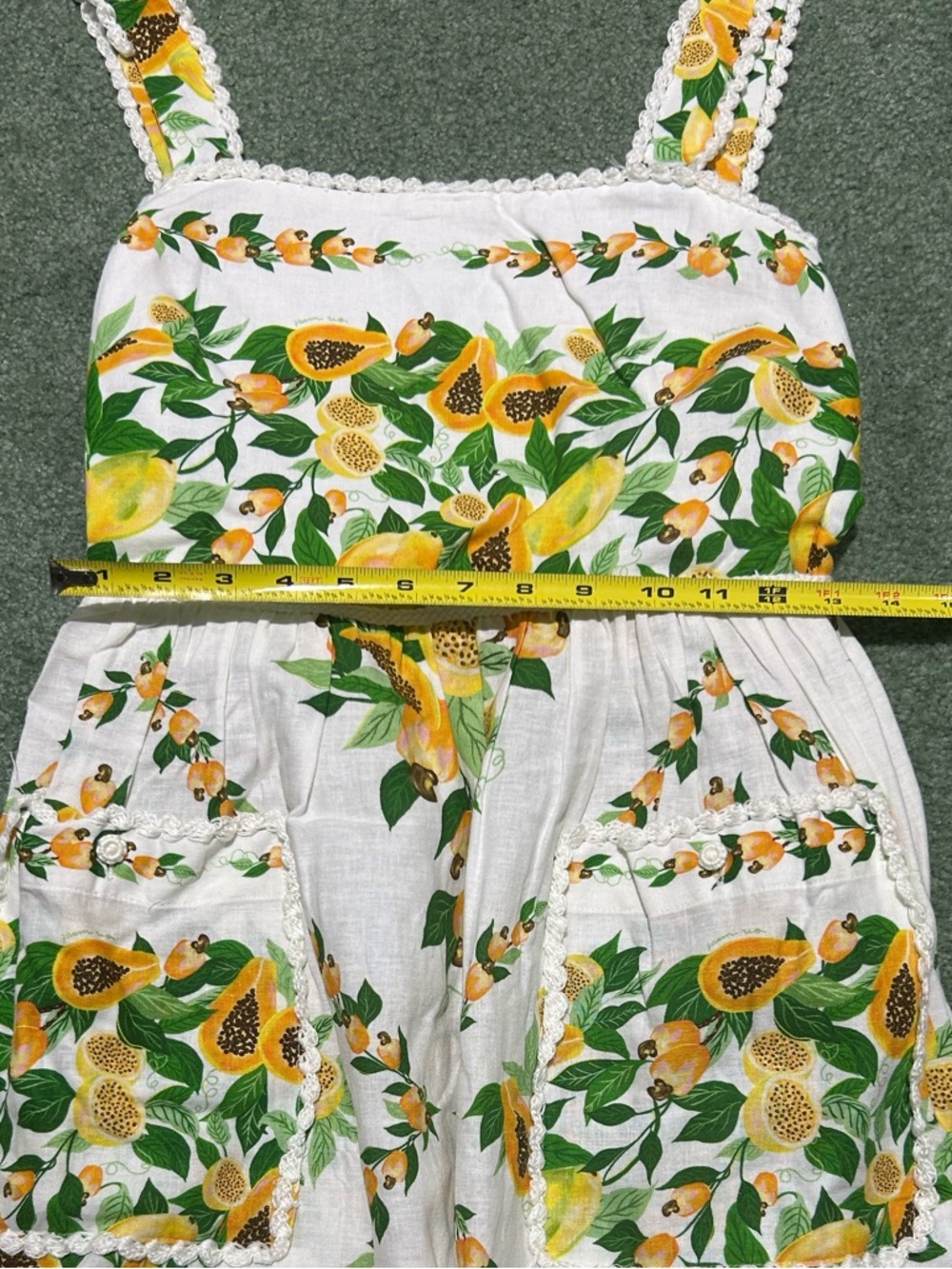 NWT FARM Rio Papaya Salad Scarf Off-White Knit Maxi Dress. Size XS - Picture 6 of 16